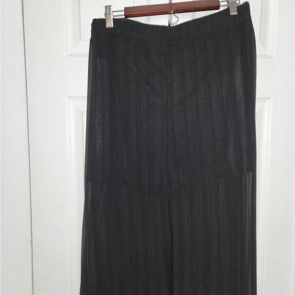 NWOT Palazzo Chiffon Pleated High Waist Pants, Wide-Leg Loose Maxi Fit, XL - Picture 7 of 15